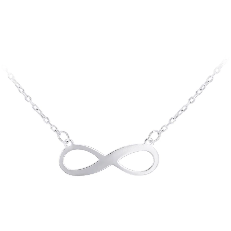 Image of Be You 9ct White Gold Infinity Necklace White Gold female 16-18in