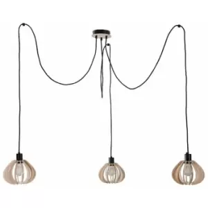 image of Keter Nicoleta Cluster Pendant Ceiling Light Black, 3x E27