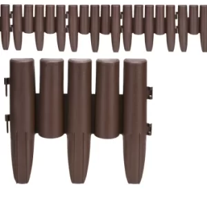 Image of Bed Edging 5Pcs Set Brown 11.2m