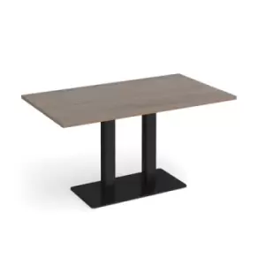 Image of Eros rectangular dining table with flat Black rectangular base and twin uprights 1400mm x 800mm - barcelona walnut