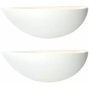 Image of 2 pack Dimmable LED Wall Light Primed White (ready to paint) Up Lighting Bowl