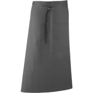 Image of Premier Unisex Colours Bar Apron / Workwear (Long Continental Style) (One Size) (Dark Grey) - Dark Grey