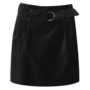 image of Jack Wills Hollingbury Velvet Mini Skirt - Black