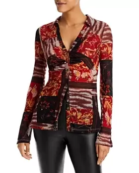 Image of Free People Lucky Printed Blouse