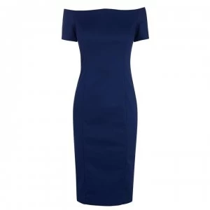 image of Bardot Button Sleeve Dress - PATRIOT Blue