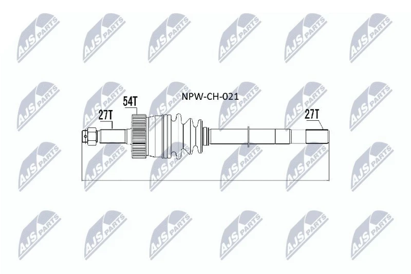 Image of NTY NPW-CH-021 Drive shaft Front Axle Right Drive Shaft (13)