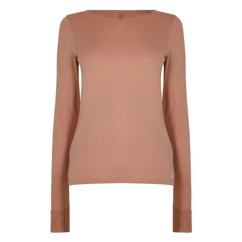 Image of Reebok Workout Ready Supremium Long-Sleeve Top T-Long-Sle Gym Womens - Pink Pink 4