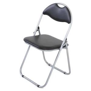 image of Ryman Basic Easy Folding Metal Chair - Black