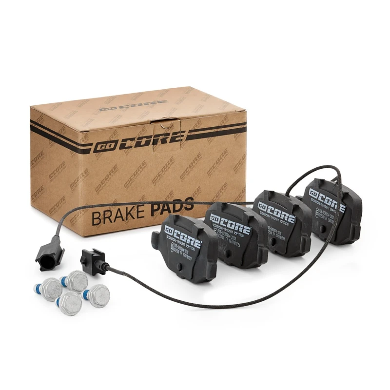 Image of goCORE GCD020508 Brake pad set Rear Axle, incl. wear warning contact, with screw set Brake Pad Set,disc brake (402)