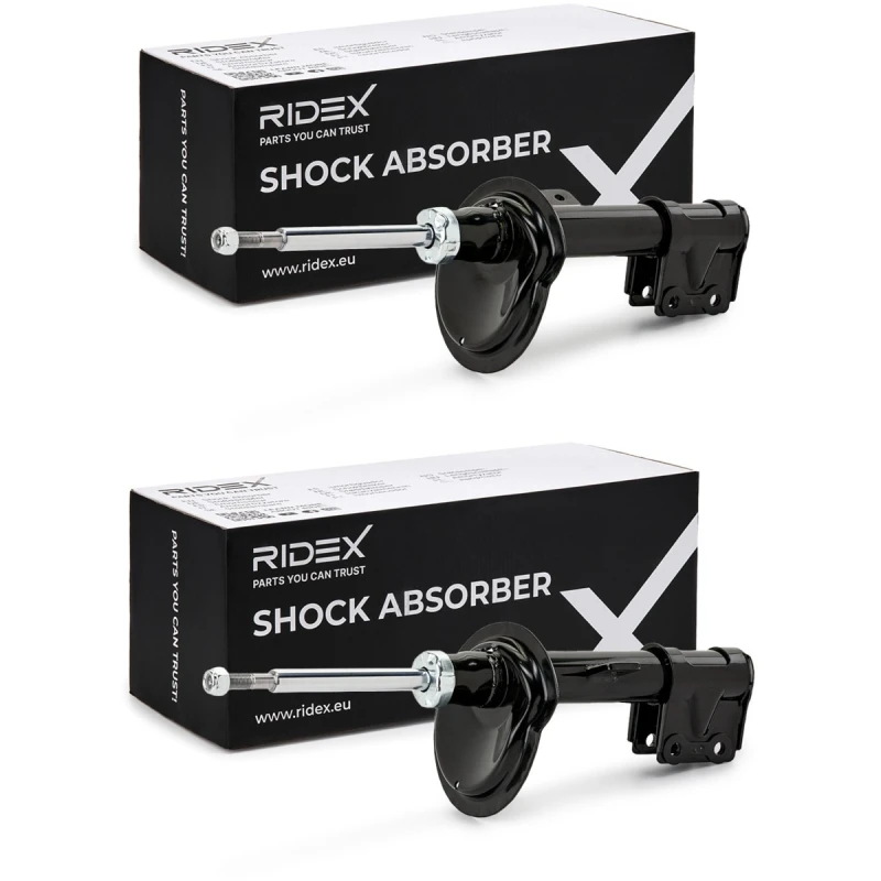 Image of RIDEX 854S20278 Shock absorber Front Axle Left, Gas Pressure, Twin-Tube, Suspension Strut, Bottom Fork, without accessories Shock Absorber (854)