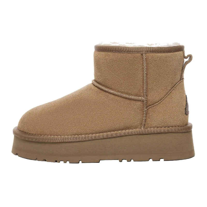 Image of EverAu Dusky Mini Classic Platform Boots Chestnut female UK 3
