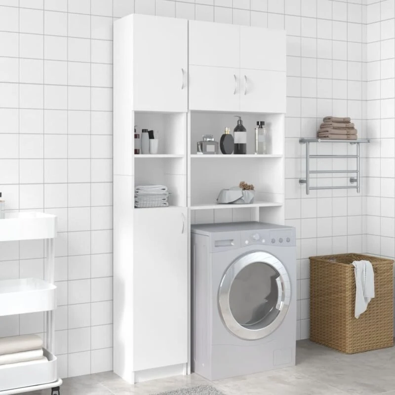 Image of VIDAXL Vidaxl - Bathroom Cabinet White 32x25.5x190cm Engineered Wood 8720286016701