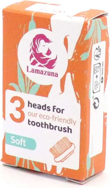 image of Lamazuna 3 Clip Head Refills Soft Toothbrush