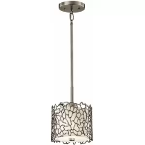 Image of Loops - 1 Bulb Ceiling Pendant Light Fitting Classic Pewter LED E27 100W Bulb