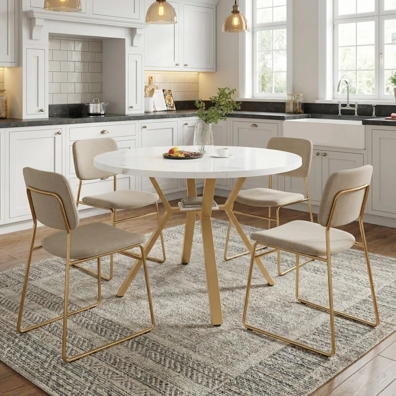Image of Urban Meuble Modern Round Dining Table White unisex One Size