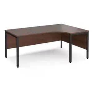 Image of Office Desk Right Hand Corner Desk 1800mm Walnut Top With Black Frame 1200mm Depth Maestro 25 MB18ERKW