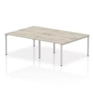 Image of Impulse Bench B2B 4 Person 1200 Silver Frame Office Bench Desk Grey
