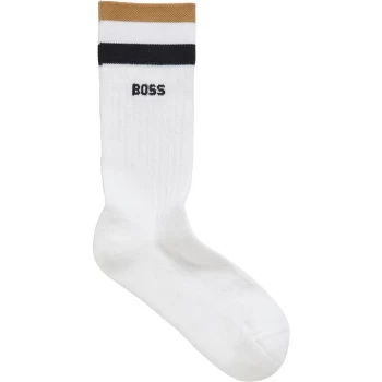 image of Boss QS Rib Stripe Socks - White