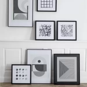 Image of Set of 4 Graphic Abstract Art Brown
