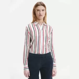 Image of Tommy Hilfiger Womens Viscose Fleur Blouse - Polka Dot STP/White Ground - UK 8