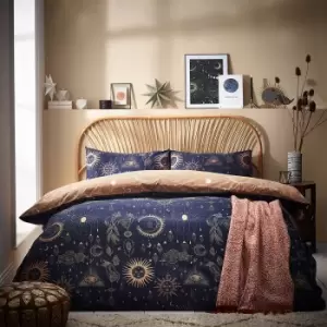 Image of Constellation Celestial Duvet Cover Set Gold/Navy