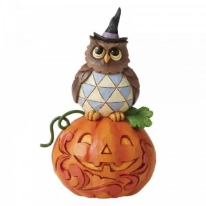 Image of Jack-o-Lantern and Owl Mini Figurine