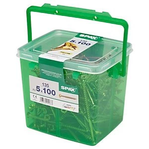 Image of Spax Pz Countersunk Yellox Screws Bulk Tub - 5x100mm Pack Of 135