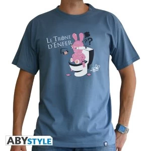 Image of Lapins Cretins - Throne Mens X-Small T-Shirt - Blue