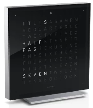 image of QLOCKTWO Touch Black Ice Tea Table Clock 13.5cm