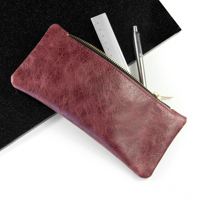 Image of Treat Republic Leather Slimline Clutch Burgundy female Standard
