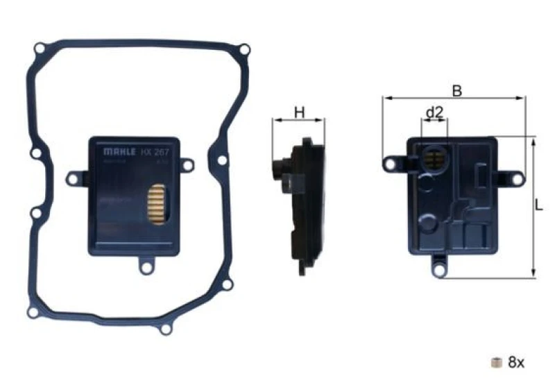 Image of Automatic transmission filter MAHLE HX 267D