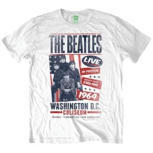 Image of The Beatles - Coliseum Poster Unisex Large T-Shirt - White