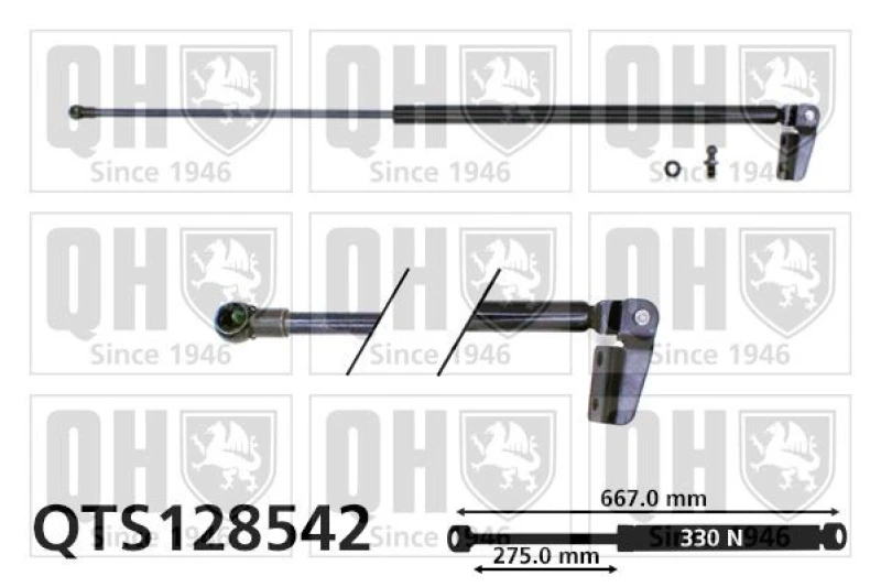 Image of QUINTON HAZELL Tailgate strut QUINTON HAZELL QTS128542