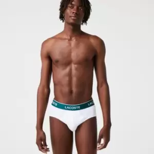 Image of Lacoste Pack Of 3 Casual Briefs Size 3 - S Black / White / Grey Chine