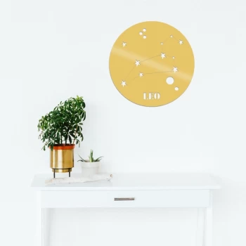 Image of Leo Horoscope - Gold Gold Decorative Metal Wall Accessory