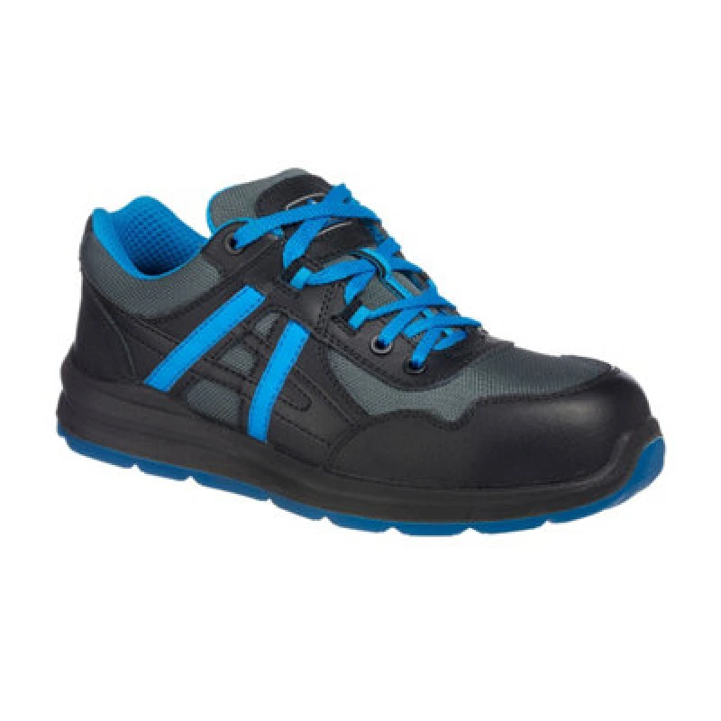 Image of Portwest Compositelite Mersey S1P Safety Trainers FT60BKB36 Colour: Black / Blue