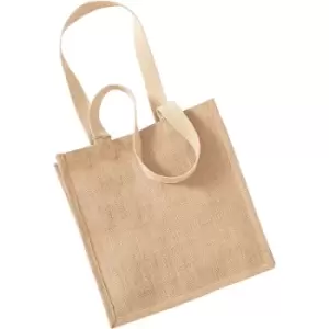 image of Westford Mill Jute Compact Tote Bag - 10 Litres (Pack of 2) (One Size) (Natural) - Natural