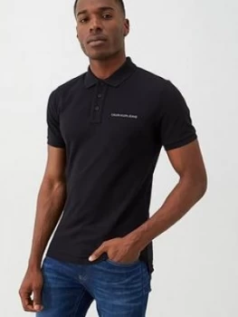 Image of Calvin Klein Jeans Institutional Logo Polo Shirt - Black, Size 2XL, Men