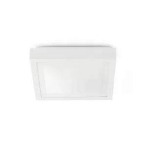 image of Tola 1 Light Small Square Bathroom Flush Ceiling Light White IP44, E27