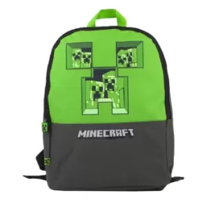 Image of Minecraft Pixel Creeper Backpack (One Size) (Grey/Green)