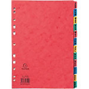 Image of Exacompta Indices A4 Assorted 12 Part Perforated Card Jan - Dec
