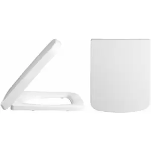 image of Square D-Shape Soft Close Toilet Seat - White - Nuie