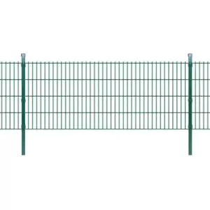 image of 2D Garden Fence Panel & Posts Green 2008x830 mm 2m - Green - Vidaxl