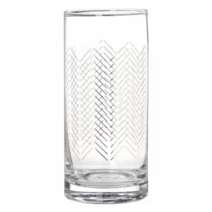 image of Premier Housewares Set of 4 Hand Blown High Ball Glasses - Gold Wave Design