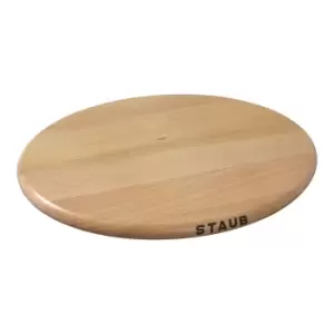 image of Staub Specialities 29cm oval Beech Trivet magnetic brown