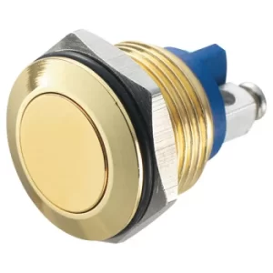 image of R-TECH 524575 16mm IP65 Vandal Resistant Switch SPST Flat Gold