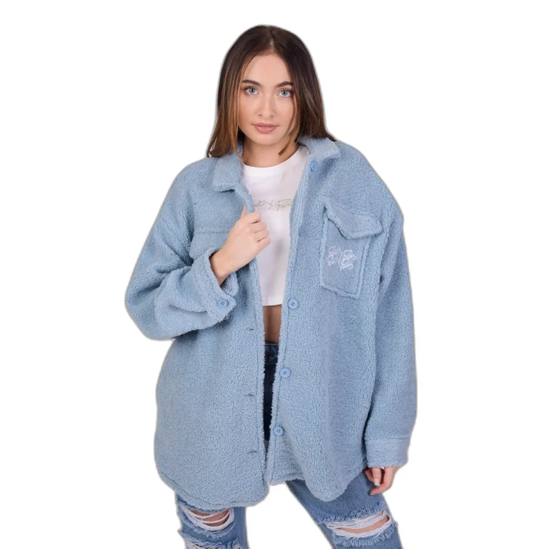 Image of Project X Paris Womens basic pilou overshirt jacket Project X Paris Bleu Female XS