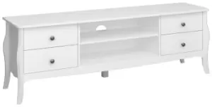 image of Baroque 4 Door TV Unit - White