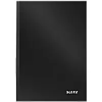 image of LEITZ Solid Casebound Notebook A5 Ruled Paper Black Not perforated 80 Pages Pack of 6