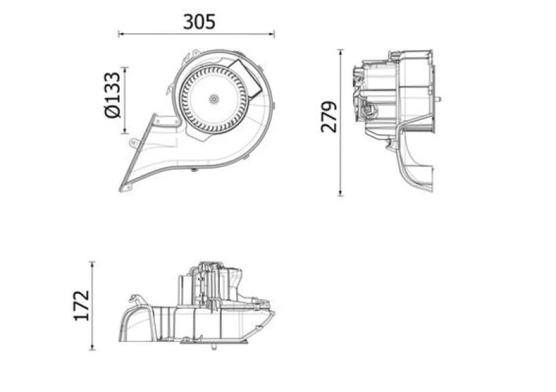 Image of MAHLE AB 348 000P Blower Motor for left-hand drive vehicles Interior Blower (2669)